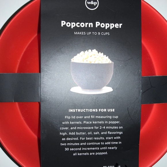 W&P Popcorn Popper Collapsible Silicone Microwave Food Safe Bowl 9 Cups - Picture 2 of 2